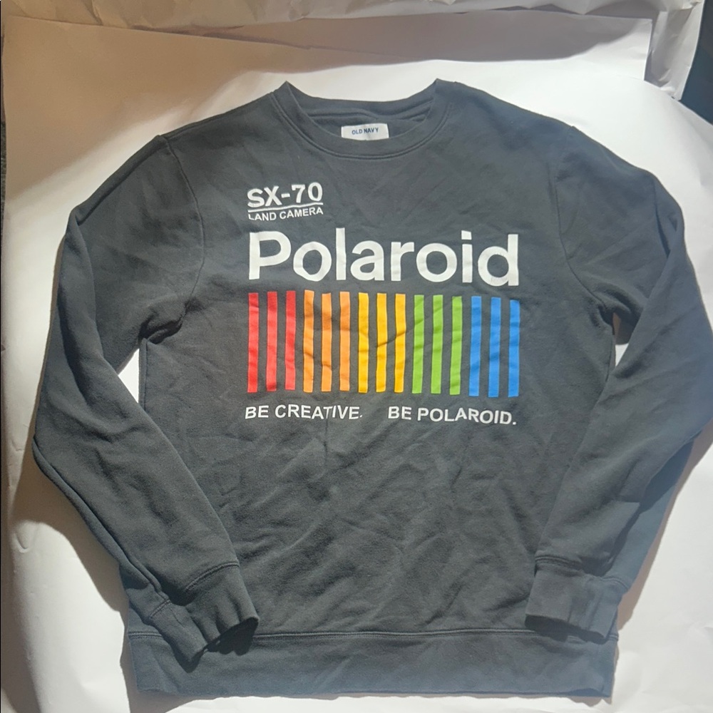 Polaroid SX-70 Land Camera Be Creative. Be Polaroid. Charcoal Graphic Sweatshirt